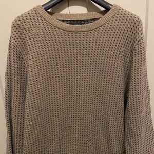 J Crew Rugged Bird's Eye Merino Wool Blend Sweater In Heather Birch Size L